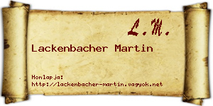 Lackenbacher Martin névjegykártya